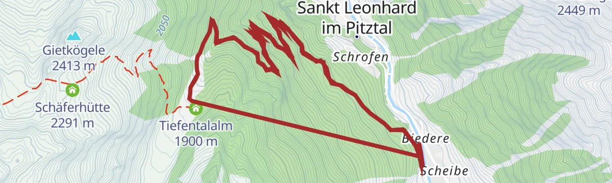 Route map: 612 | Fallwandweg-Tiefentalalm